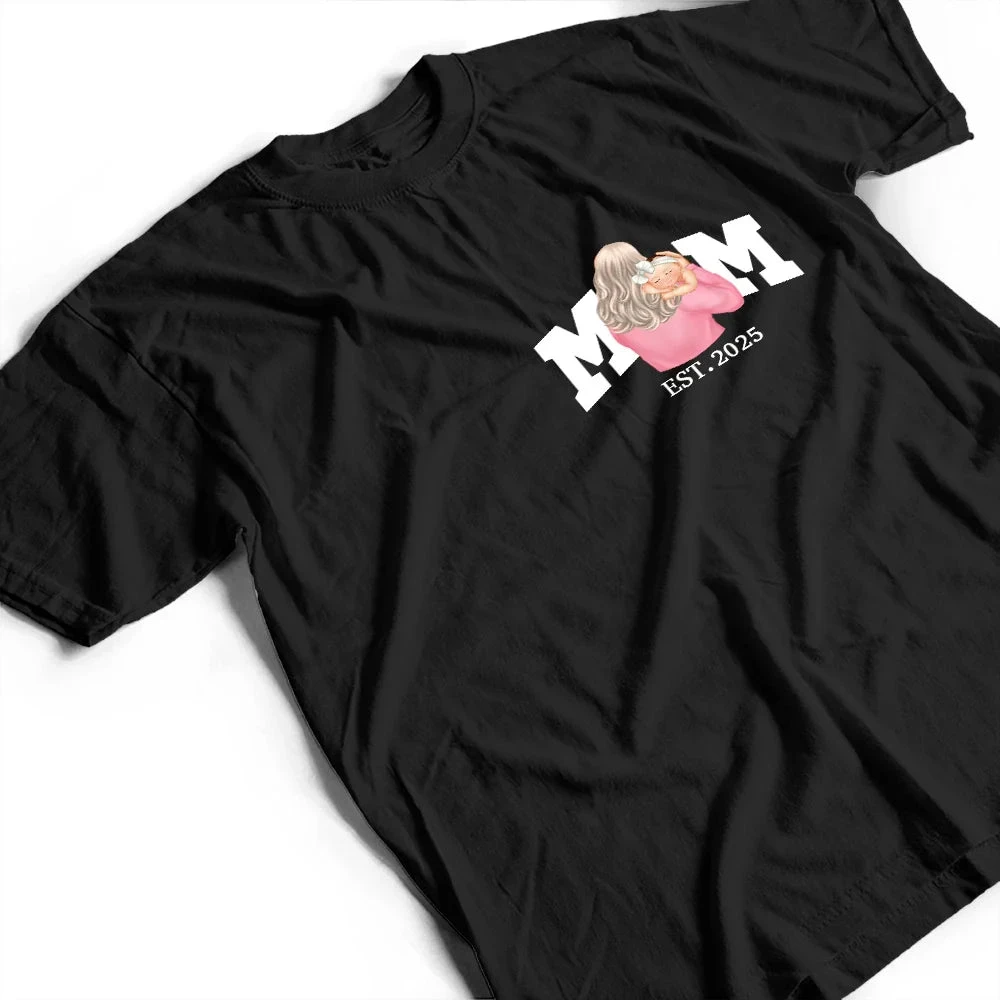 Personalized Custom New Dad And Baby T Shirt Short Sleeve Crew Neck Casual First Fathers Day Gift
