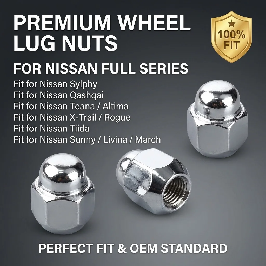 M12x1.25 Wheel Lug Nuts for Nissan Sylphy Teana Altima Qashqai Rogue X-Trail Tiida Livina Sunny March Wheel Nut Caps 10 / 20PCS