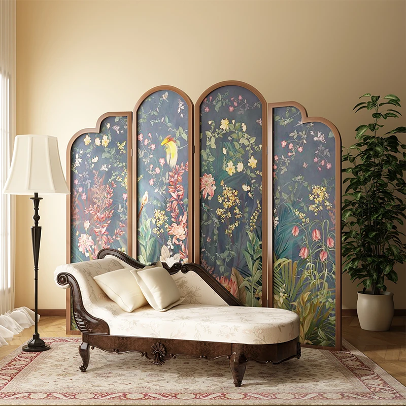 

American countryside, European flower and bird screen, partition living room, hotel decoration, entrance movement, occlusion