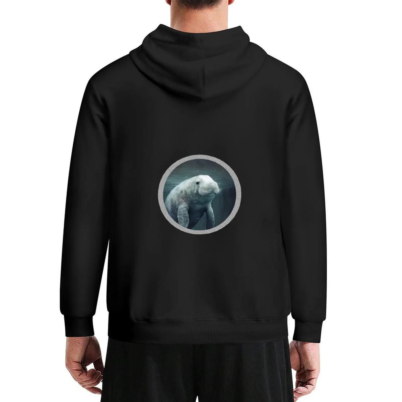 

Manatee Art for Decor and Fashion Cute Floating Manatee Peaceful Manatee Hoodie korean style clothes autumn hoodie