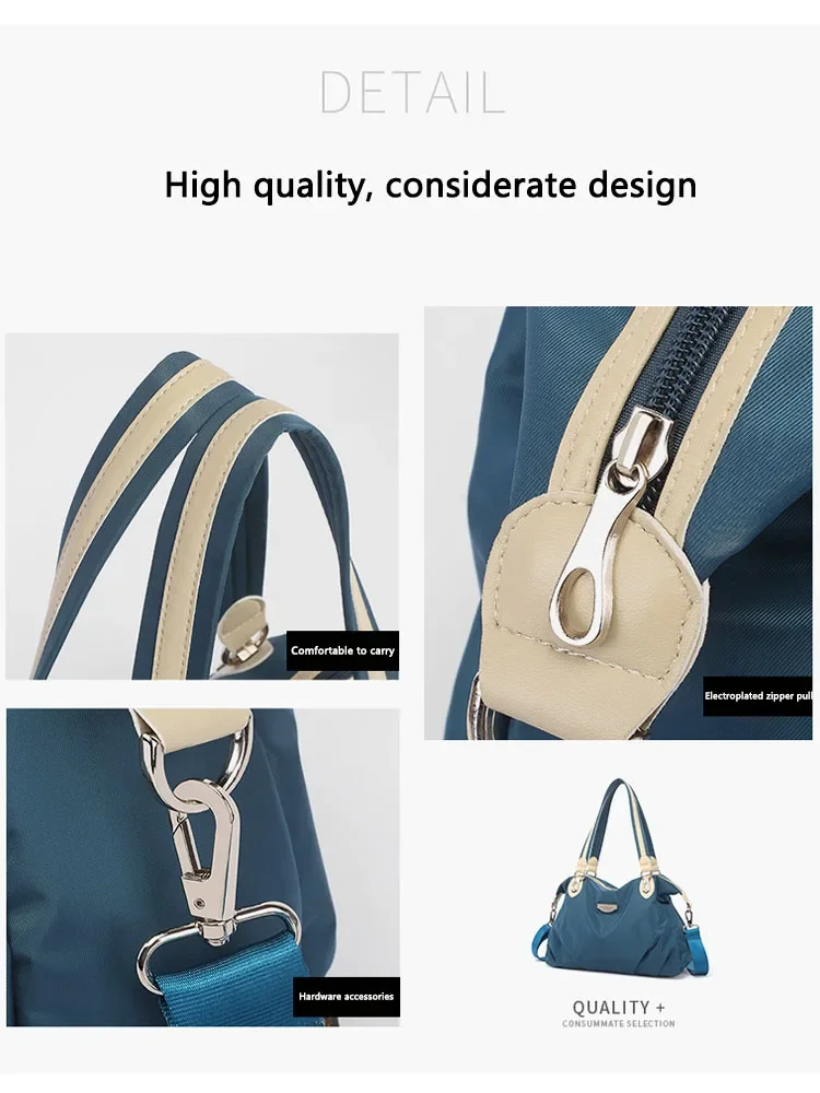 Duże damskie torby Fouvor, nylonowa torba typu tote z zamkiem błyskawicznym, wodoodporna torba na ramię z tkaniny Oxford, torebka damska, designerska, model 2611-04A — zdjęcie 7