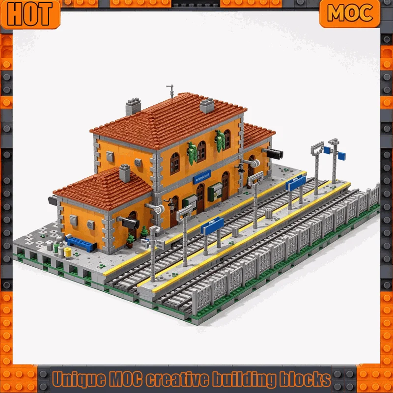 NEW 5323PCS Italian Railway Station Platform Track Train Model Creative Building Blocks DIY Assembly Toy Collection Display Gift