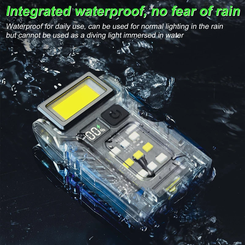 다기능 미니 손전등, 소형 컴팩트 자석 LED 고휘도 플래시 라이트 걷기 응급 상황 자전거 타기 하이킹용