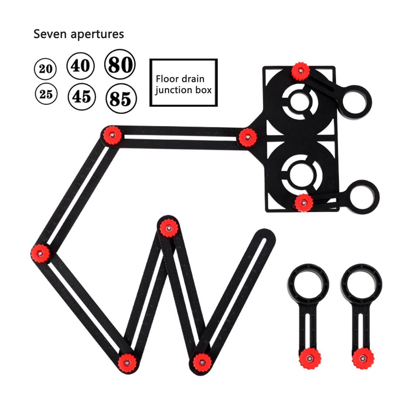 6 Fold Aluminum Angle Measuring Ruler Multi Angle Ruler Template Drill Bit Guide Ceramic Tile Punch Locator Woodworking Tools