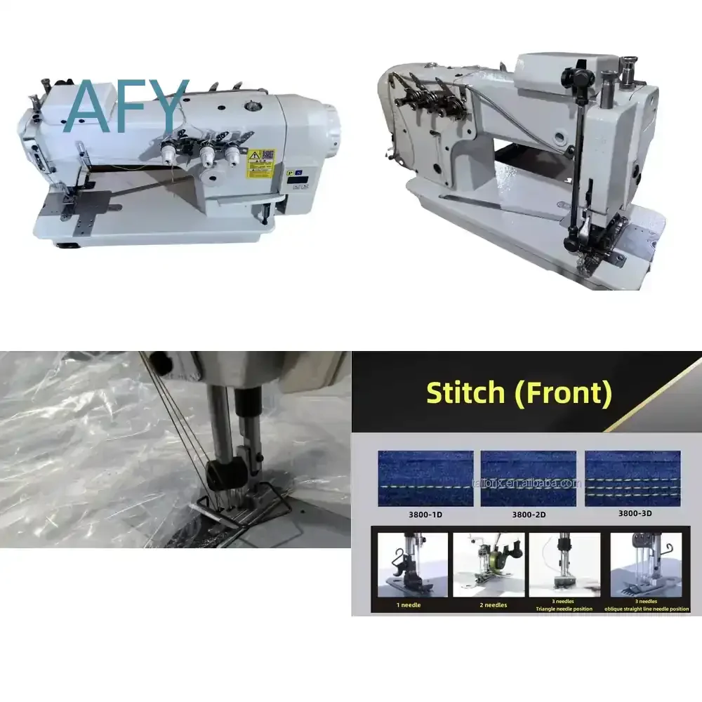 for 3800-3D Direct Drive High Speed Triple Needle Industrial Chain Stitch Sewing Machine for Garment Factory Production Heavy