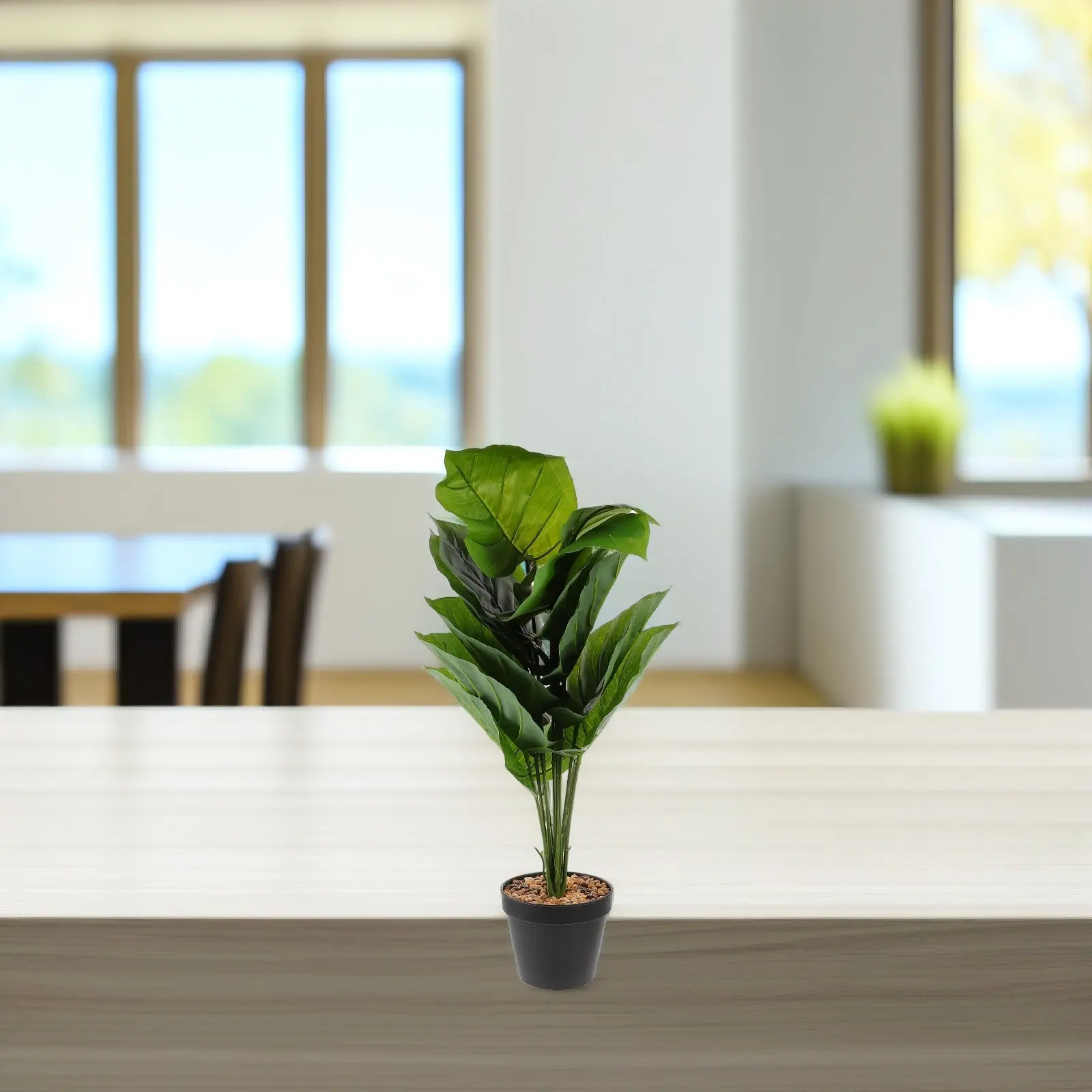 

Artificial Bonsai 12 Leaves Faux Plant Plastic Pot Home Office Window Table Decoration Realistic Simulation Plants