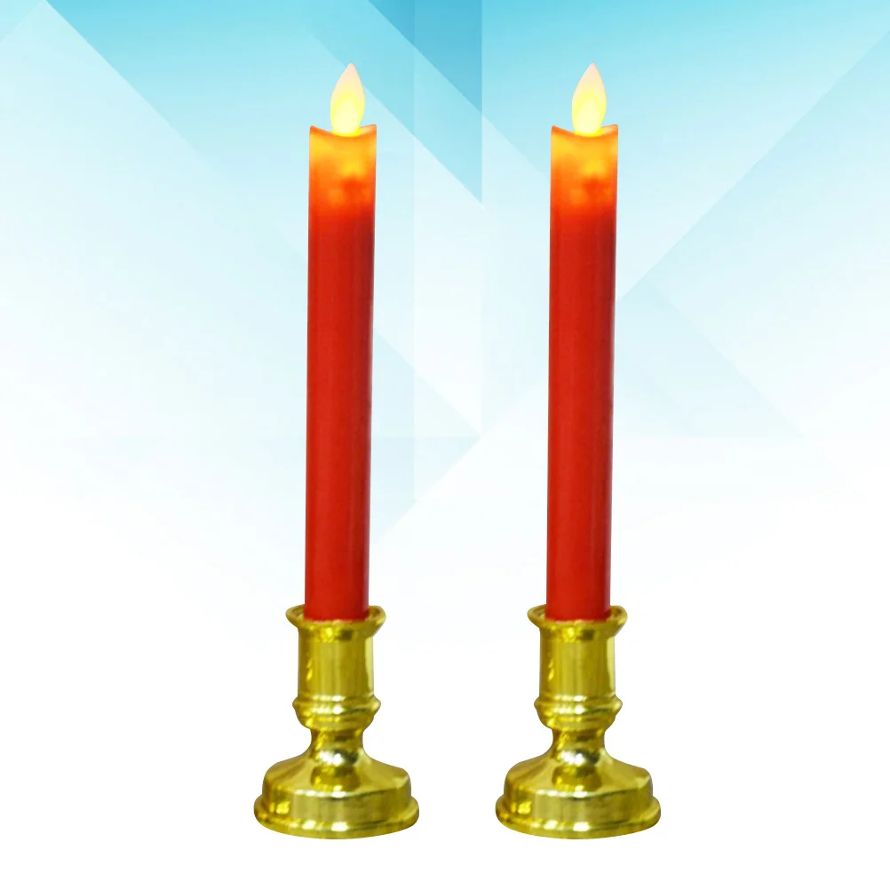 1 زوج LED الإلكترونية ضوء سوينغ محاكاة مصباح كهربائي قضيب طويل الذهبي أسفل نمط أحمر توفير الطاقة #2