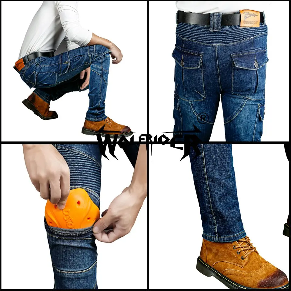 دراجة نارية ركوب الجينز السراويل الربيع والخريف الرجال حماية سباق الرياضة الأراميد السراويل موتوكروس واقية درع WF-06