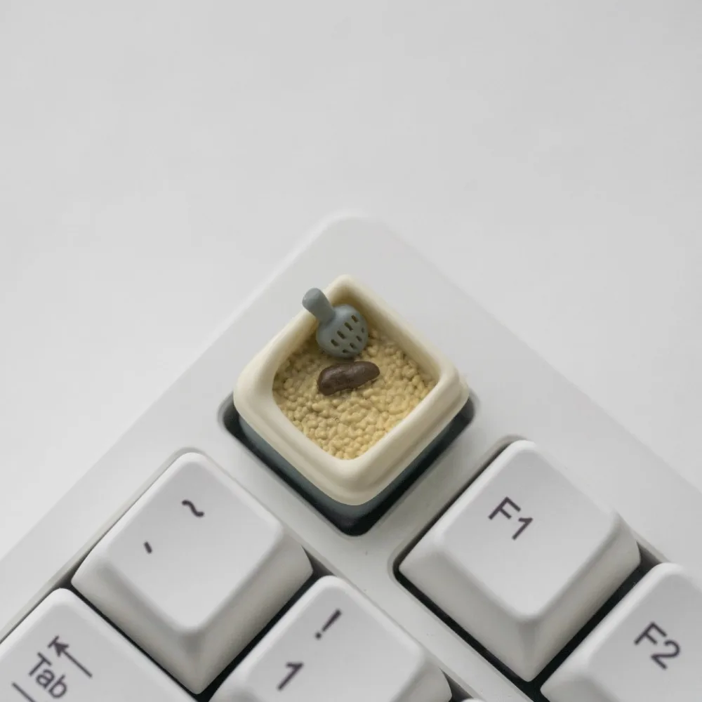 Capuchons de touches pour bac à litière pour chat, capuchon de clavier personnalisé en résine faite à la main pour claviers mécaniques, accessoires 1U Cherry MX, cadeau