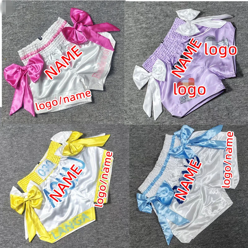 New boxing pants, men's and women's free fighting mixed martial arts training clothes, bow style can be embroidered