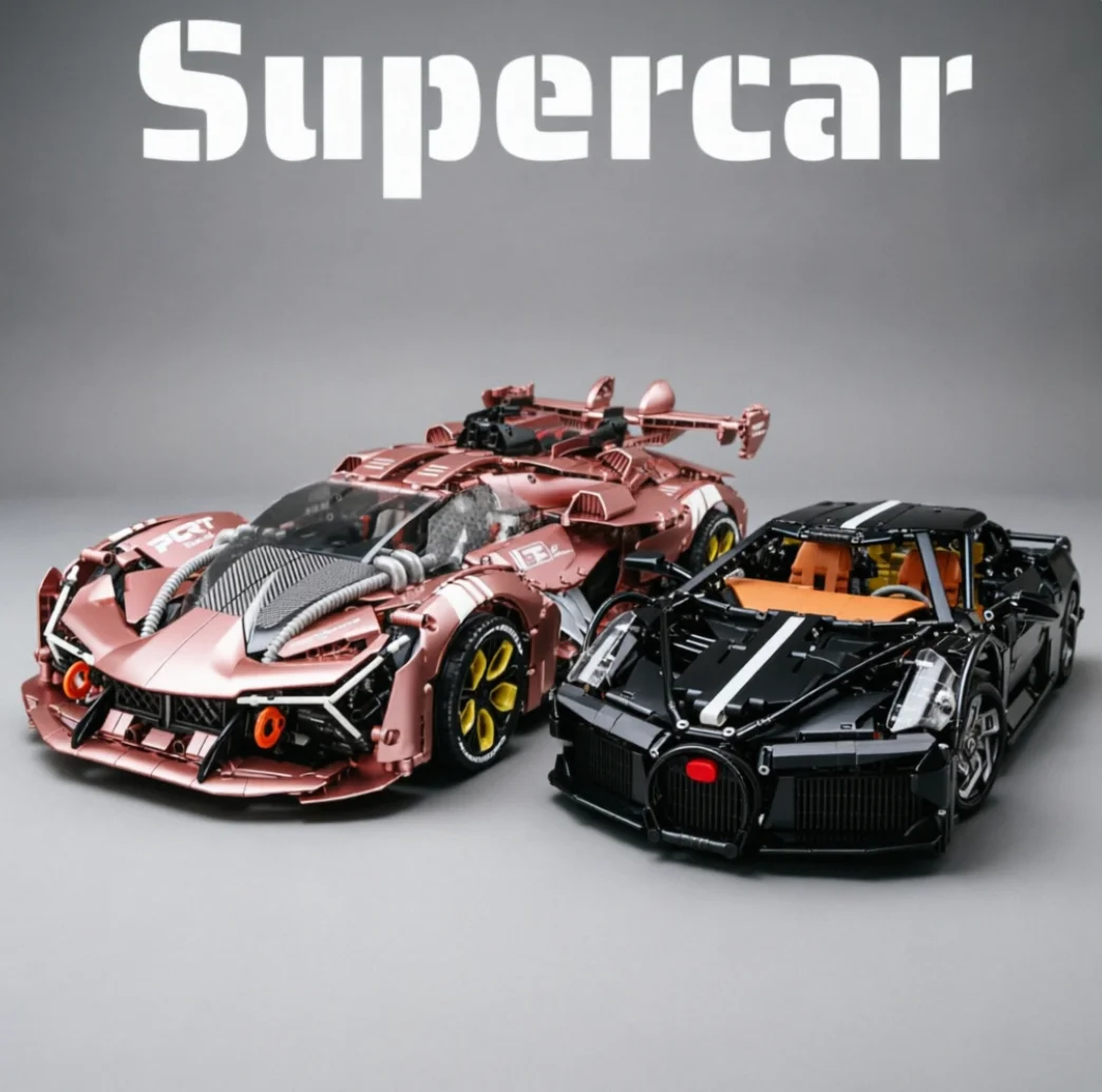 

Popular creative assembly particles MOC car technology group building blocks collectible model toys adult collectible gifts