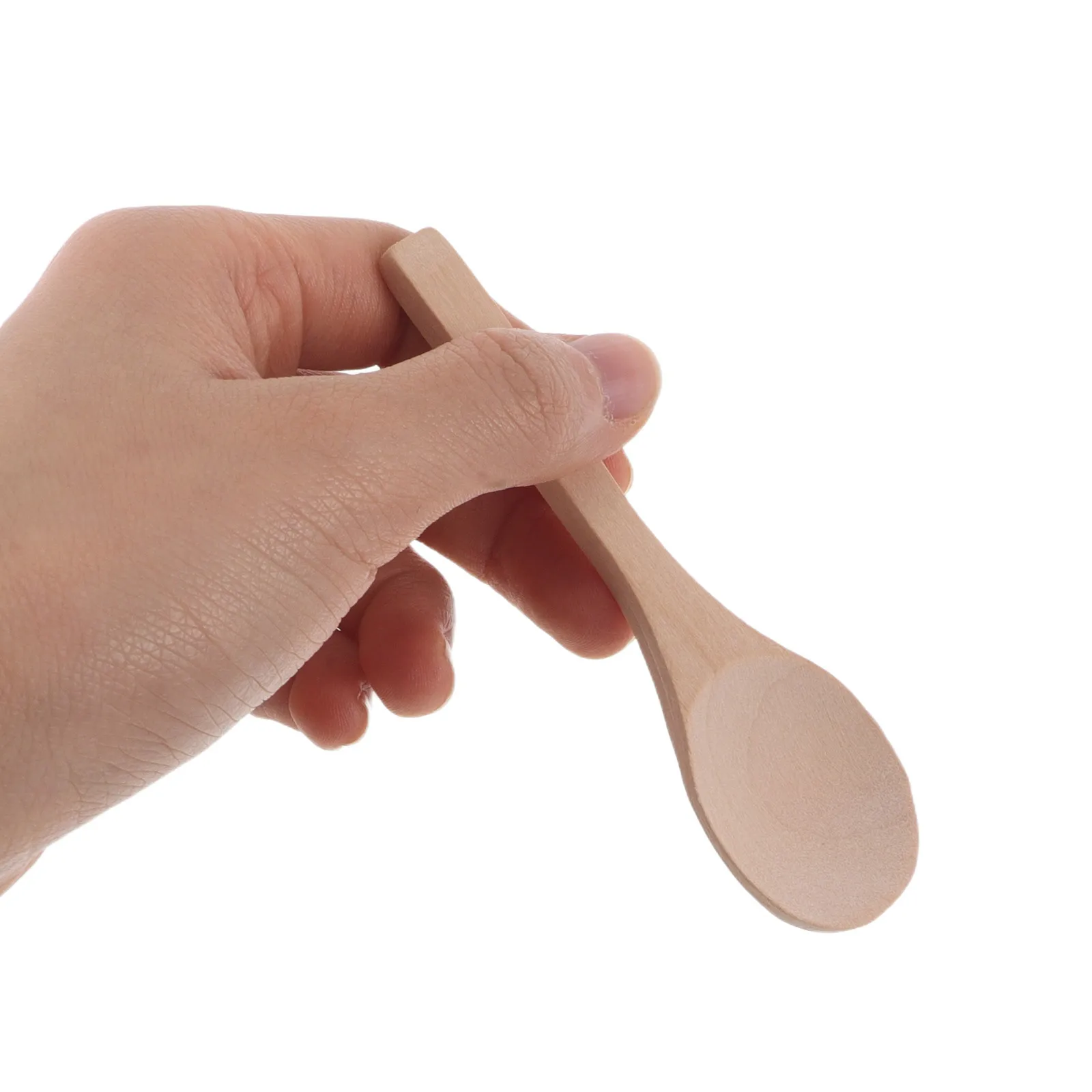 

20Pcs Wood Mini Spoons Natural Unpainted Handpolished Small Round Spoons for Sugar Salt Honey Spices Dessert Kitchen Utensils