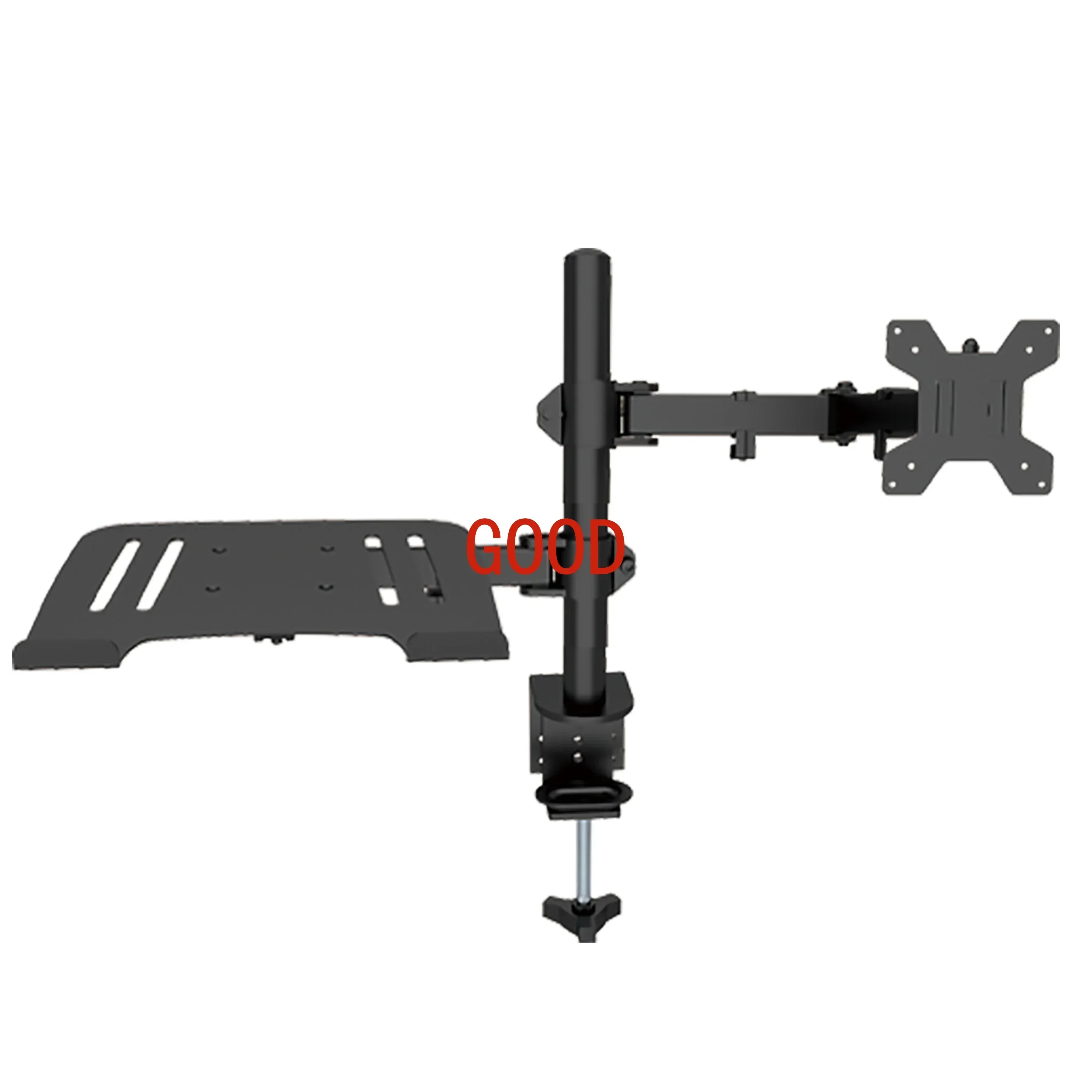 Adjustable Monitor Mount with Laptop Stand and C-Clamp Installation Monitor Arm for 13-27 inch LCD