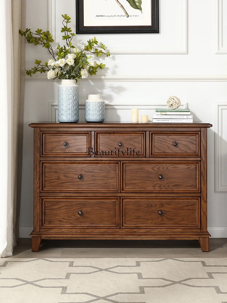 

Pure solid wood all-log American retro ash wood 1.2 meters solid wood storage cabinet