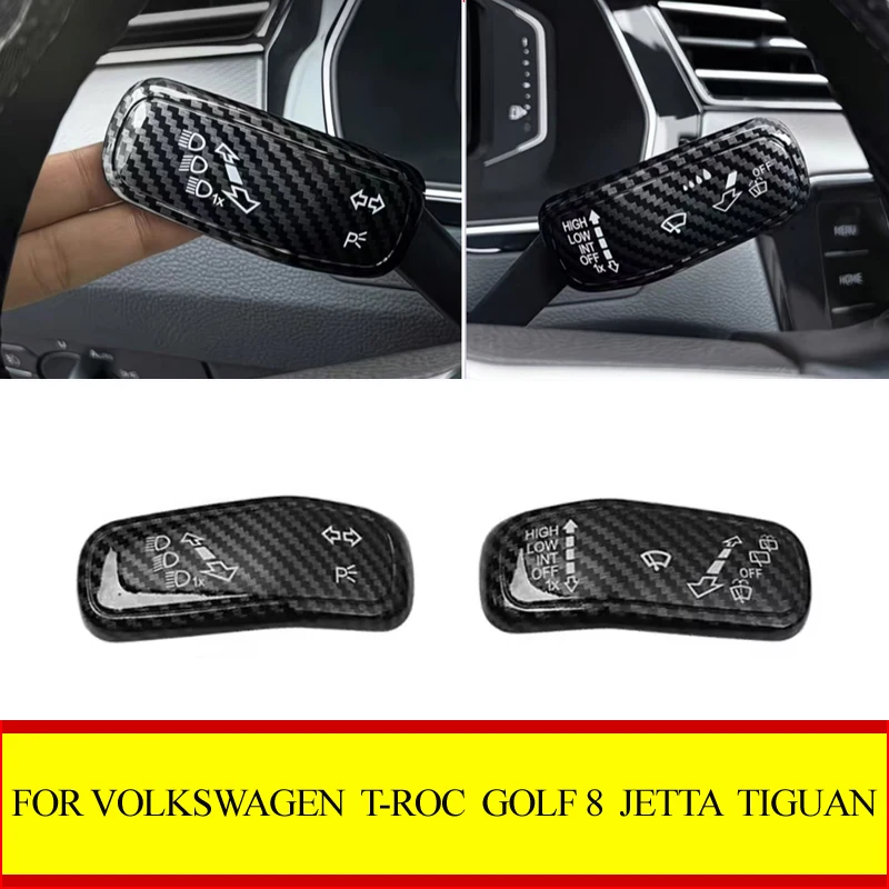 Estilo de coche señal de giro limpiaparabrisas palanca decoración cubierta embellecedora para VW Troc Polo Golf 7 Golf 8 Jetta Tiguan L Passat Touareg