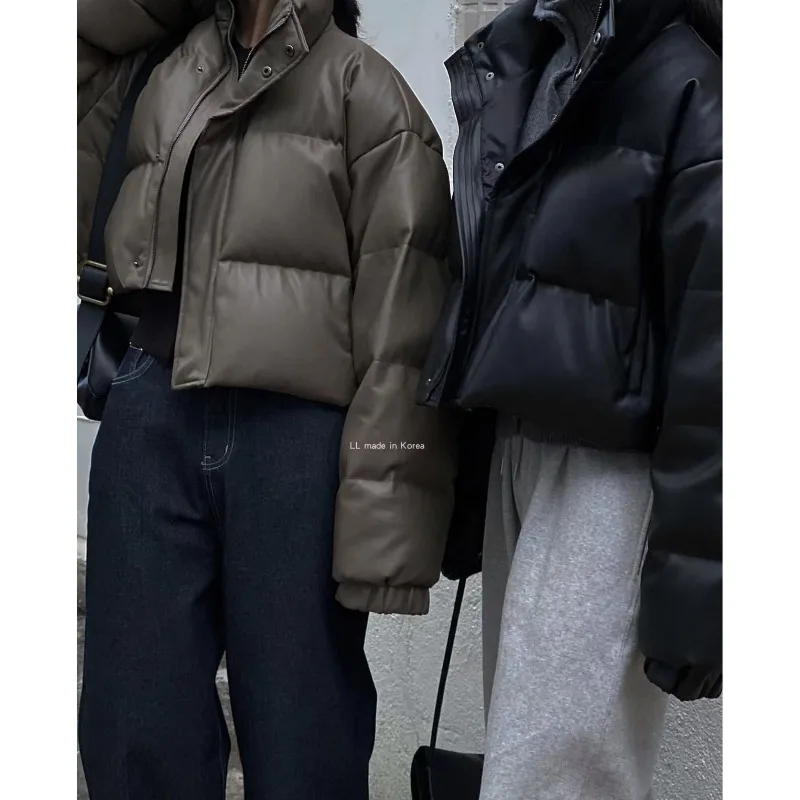 Giacca corta in cotone stile scuro da donna nell'inverno 2025, Parka con colletto allentato stile americano ispessito Abbigliamento femminile