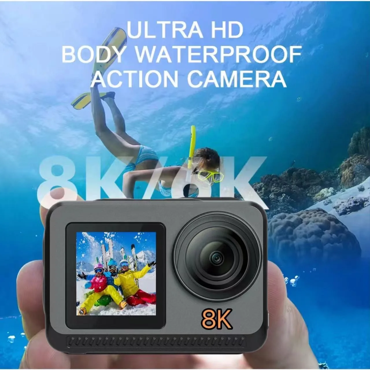 2024 nuevo 8K 6K 4K 60FPS remoto WiFi deportes al aire libre DV EIS pantalla táctil frontal y trasera cuerpo impermeable 20M cámara de acción Vlog