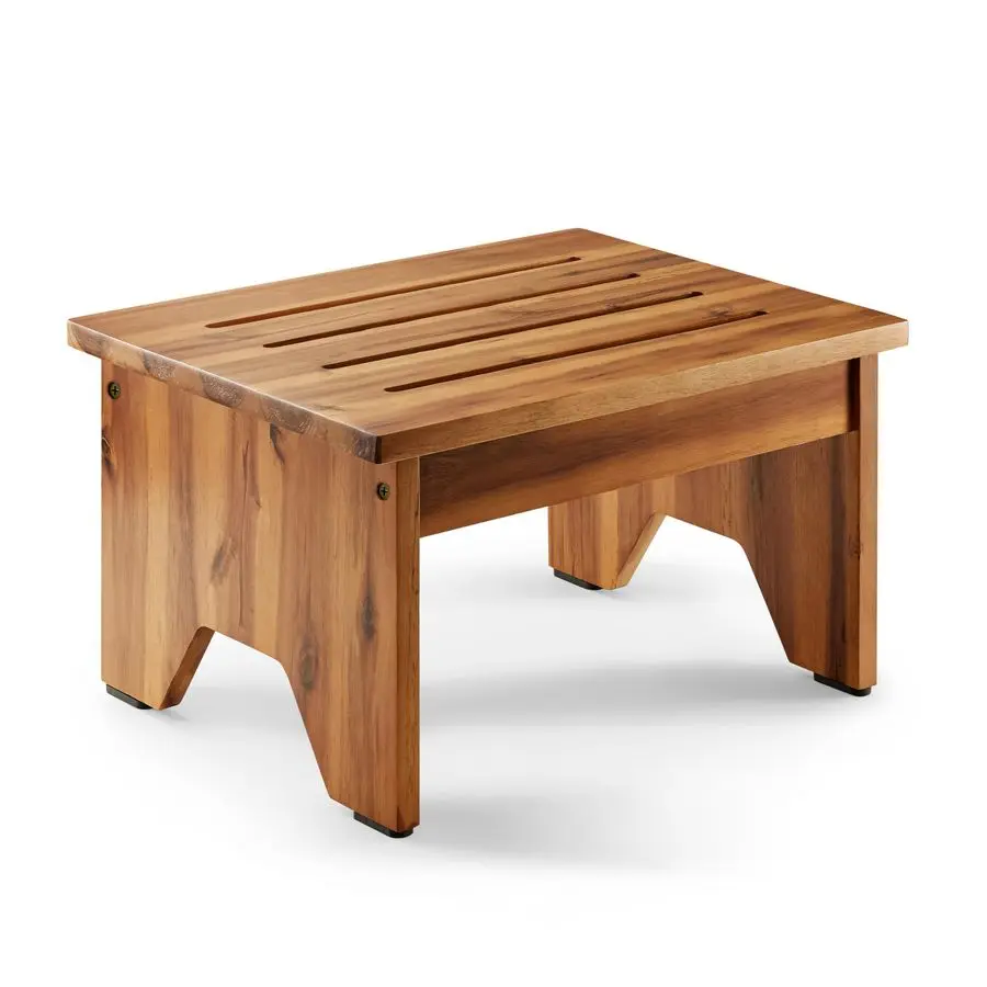 

9 Acacia Wood One Step Stool for Adults 300 Lbs Wooden Step Stools Heavy Duty for High Bed Riser, Bathroom, Bedroom Small Steppi