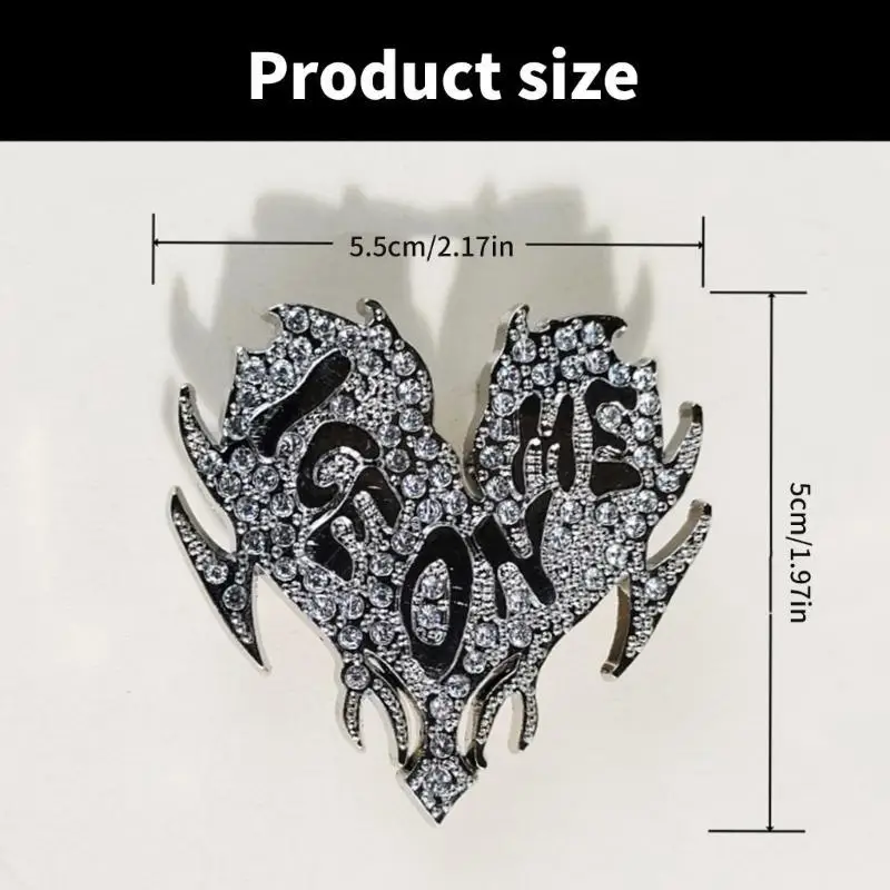 เข็มขัดหัวใจ 39BB สำหรับผู้ชายผู้หญิงแกะสลักหัวเข็มขัดทดแทน (rhinestones)