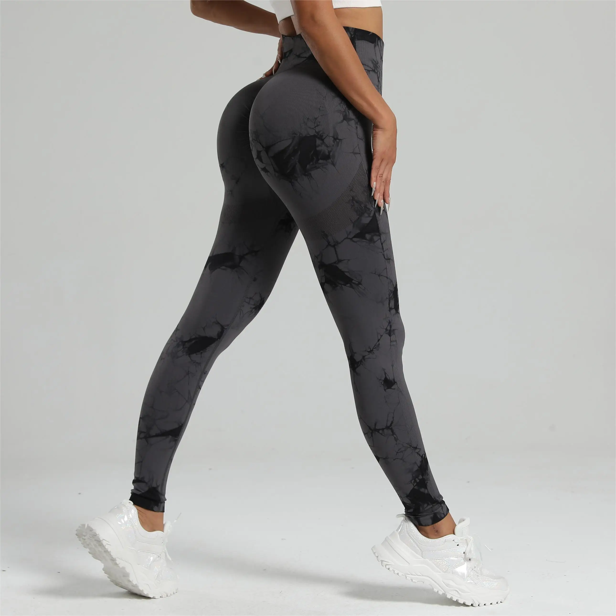Frauen Tiedye Gym Leggings Nahtlose Mujer Push-Up Nahtlose Hosen Scrunch Sport Fitness Hohe Taille Workout Yoga Leggins Drop Schiff – Detail 16