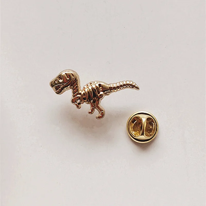 Elegant men's and women's lapel pin badges, cute little dinosaur metal brooches, bra collar pins, exquisite charm, fashionable e