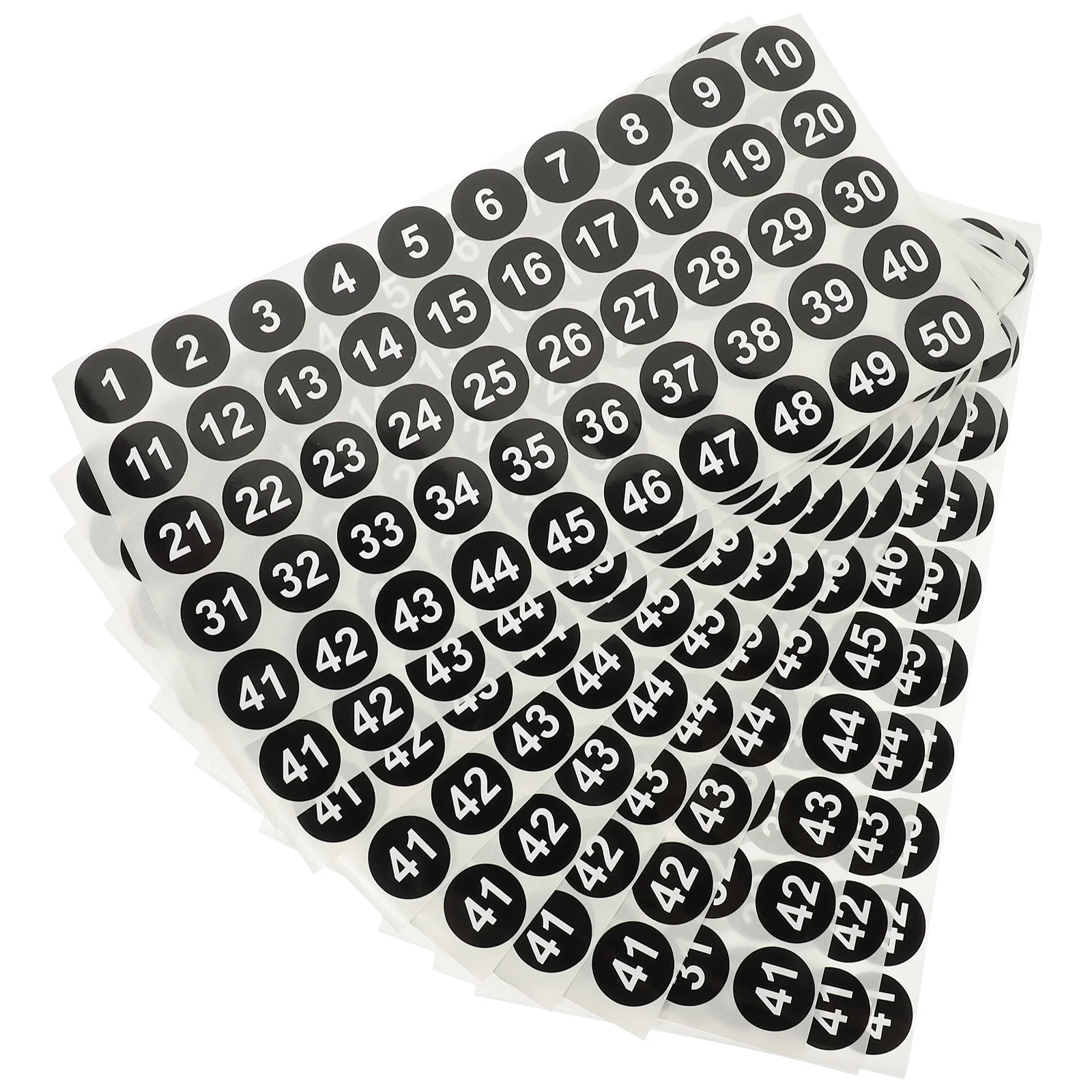 

10 Sheets Classification Digital Label Adhesive Number Stickers for Office Home School Storage Solutions 1-50 Number Stickers