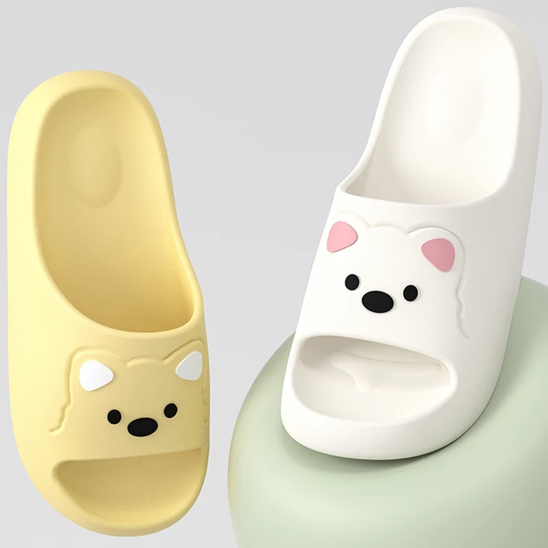 Cartoon Soft Sole Home Slippers Women Indoor Non Slip Bathroom Shower Slides Woman Comfortable Summer Eva Cloud Slippers Female