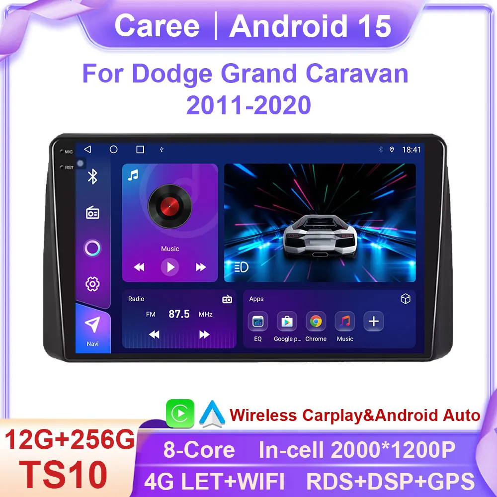 

For Dodge Grand Caravan 2011-2020 Carplay Android Auto Car Stereo Radio GPS Navigation Multimedia Video Player WiFi 4G No 2 Din
