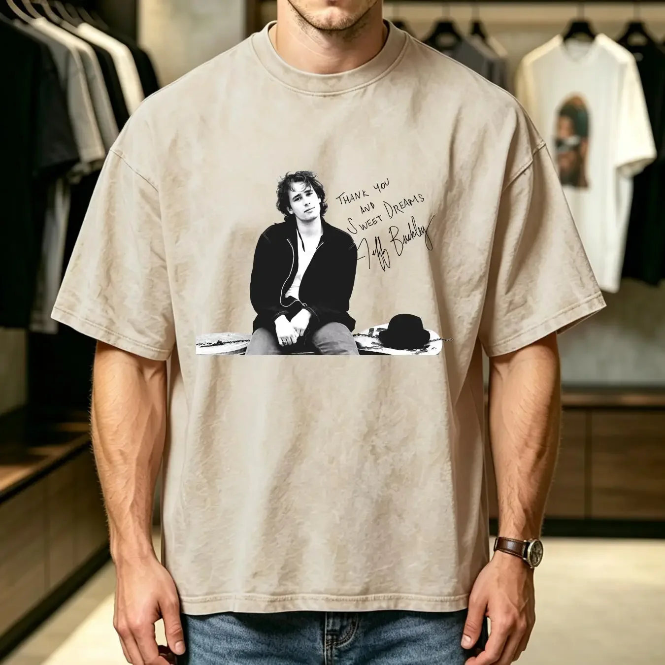 washed T Shirt Jeff Buckley Signature For Fans Men All Size 1CM1711 long or short sleeves vintage Washed homme graphic Stylish