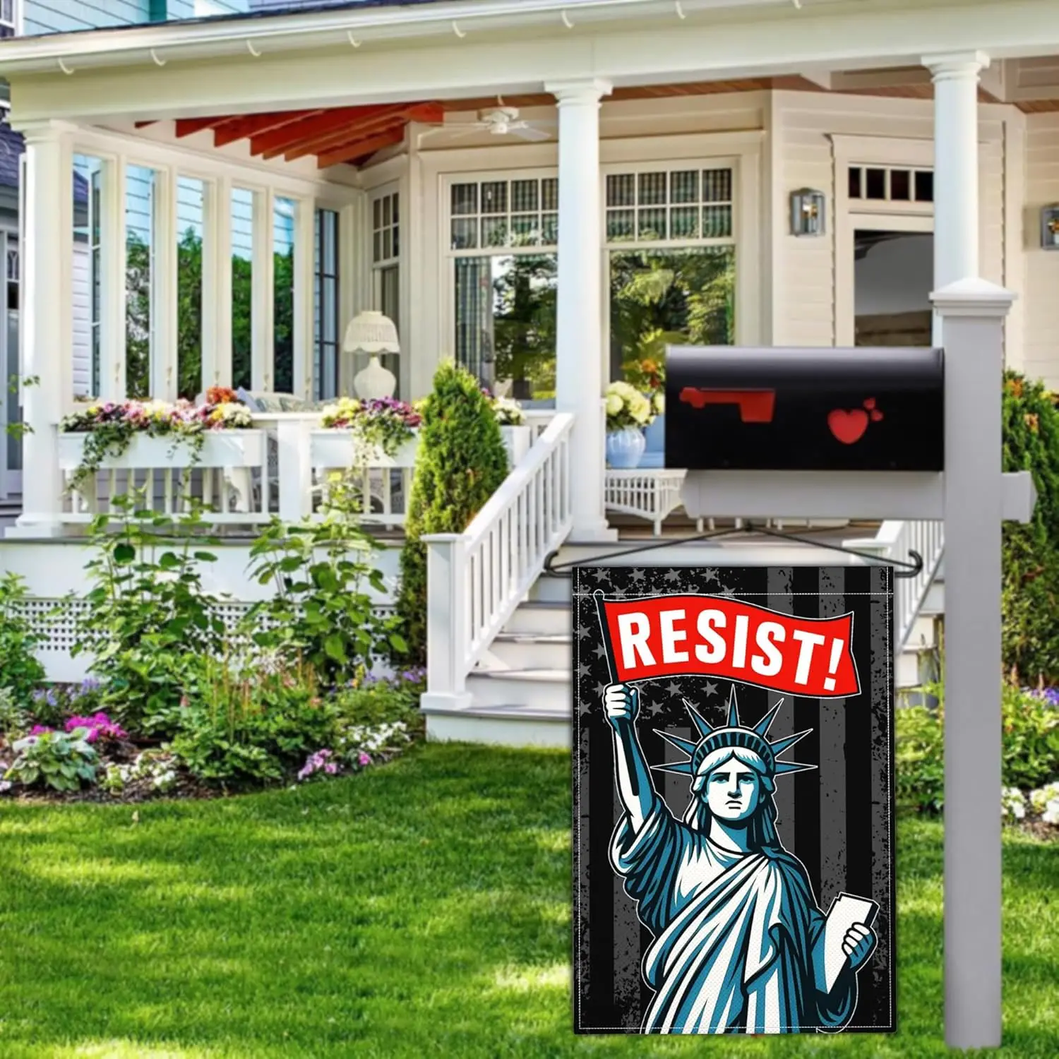 تمثال الحرية النسياني مقاومة حديقة العلم الكراهية المساواة أعلام الحديقة للخارج 12x18 مزدوجة الجانب السياسية لا الملوك ساحة FFI