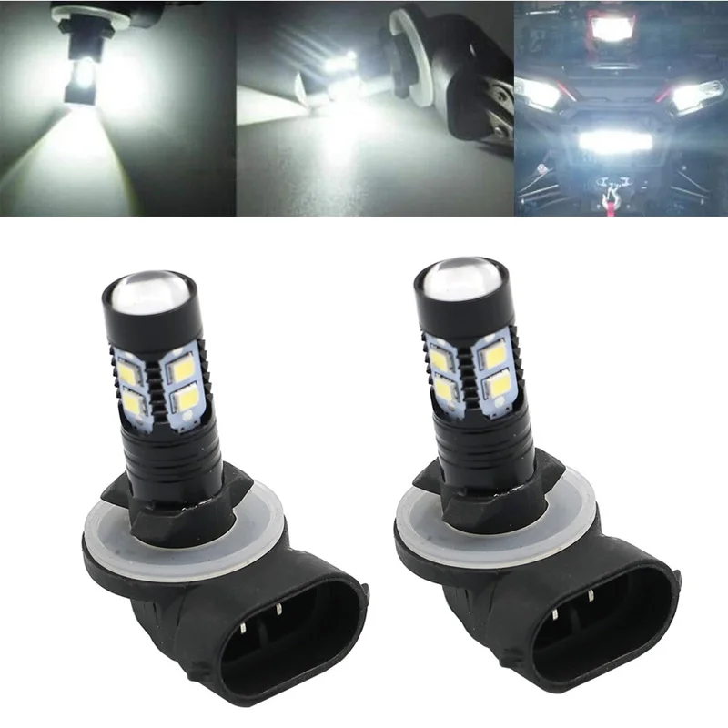 For Polaris Sportsman/Ranger 300 400 450 500 550 800 570 RZR MAGNUM Hawkeye 2X 50W LED Headlight Bulbs Lamps Head Light ATV Bulb