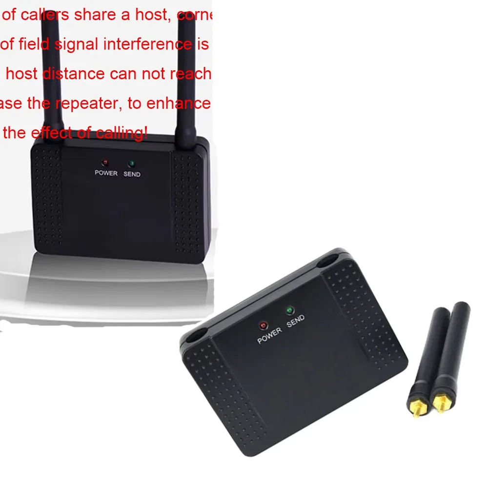 RF Wireless Repeater Amplifier 30mw Signal Amplifier Learning Code Extender for Call Button 433MHz Restaurant