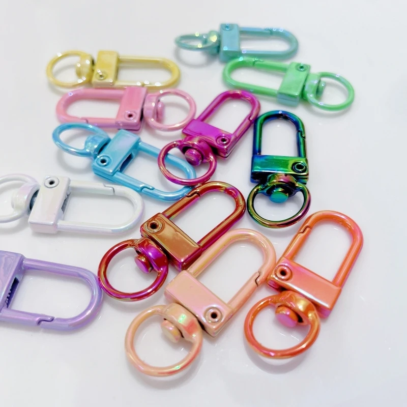 10pcs Colorful Metal Lobster Clasps Plated Keyring Buckle For DIY Jewelry Making Dog Hooks Keychain Bracelet Accessories