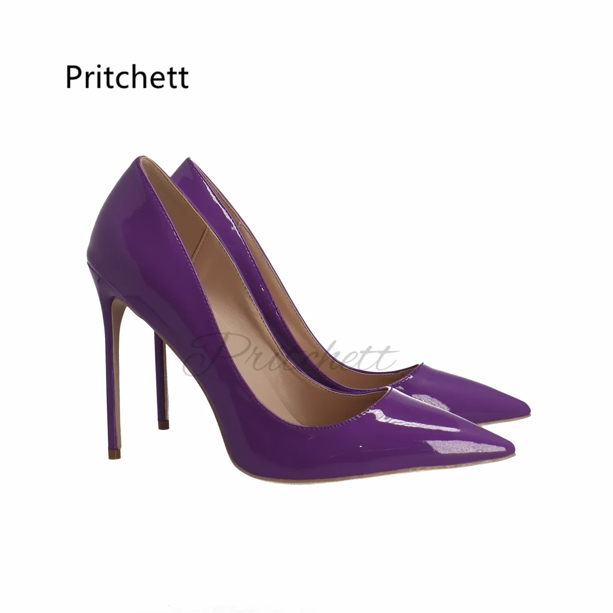 Purple Patent Leather Thin High Heels Pumps Pointed Toe Shallow Women's Shoes Classic Stiletto Work Party Shoes 8/10/12Cm