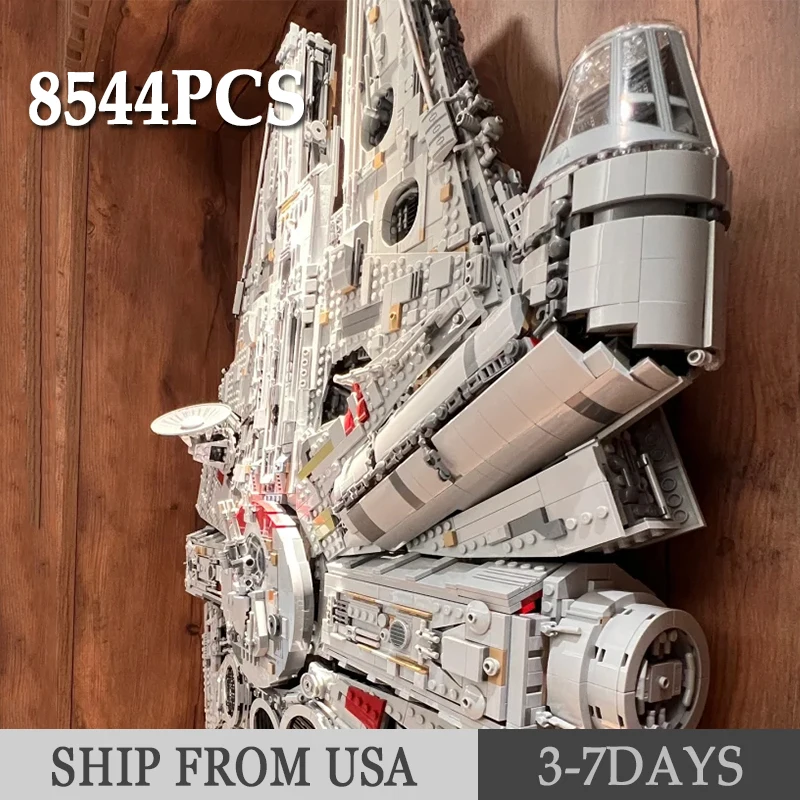 

8445PCS Large Space Ship Millennium Building Blocks Sets Assembly Falcon Model Bricks Toys Collection Birthday Christmas Gifts
