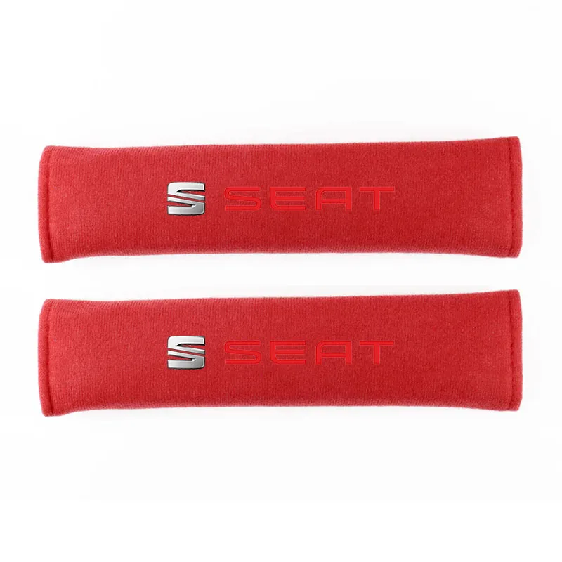 2Pcs Leather Seat Belt Covers Car Accessories Car Shoulder Pad Seat Belt for Seat FR Leon Ibiza Altea Exe 5f Mk2 Mk3 Accessories view 4