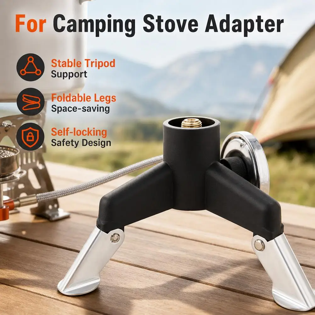 Outdoor Camping Stove Adapter Gas Tank Converter Long Canister Connector Copper Core Self-Locking Head
