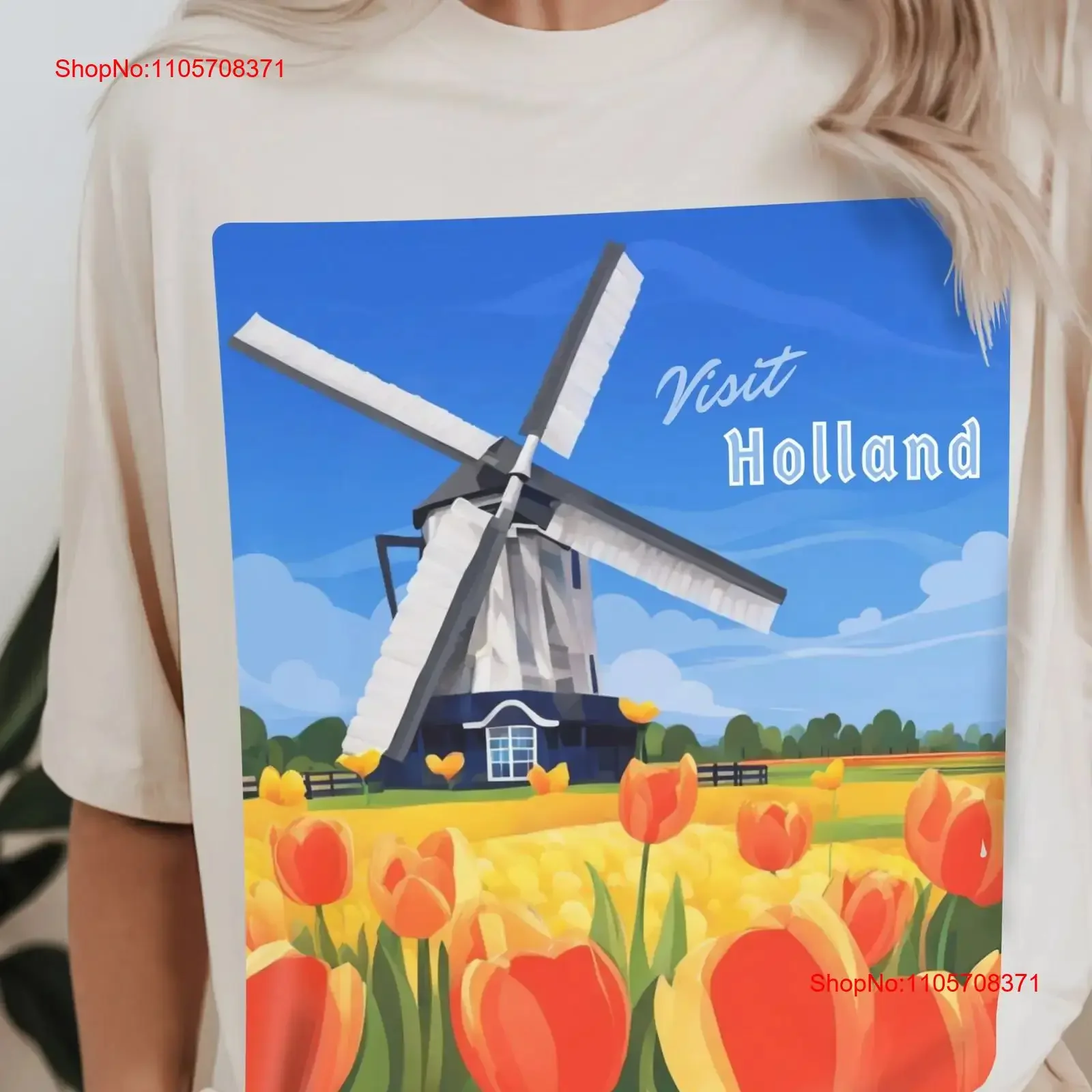 Holland Windmill T Shirt Vintage Travel Poster s Dutch Netherlands Amsterdam vintage Washed Soft Comfortable Breathable Stylish
