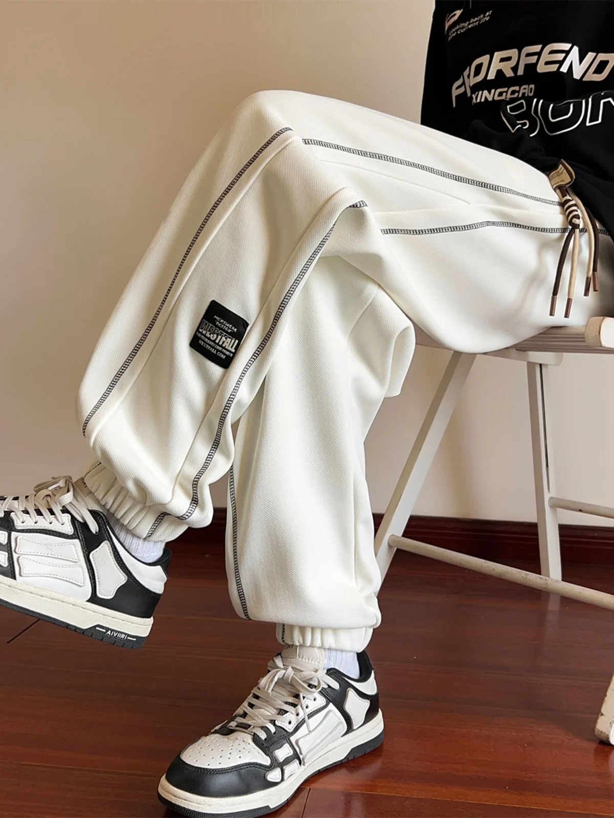 

Американские спортивные брюки для баскетбола для мужчин, весенне-осенние, новые, модные, свободные, с манжетами, повседневные, молодежные, брендовые