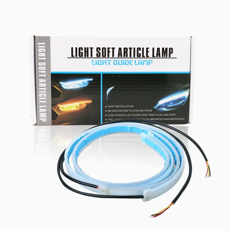 

2pcCar Auto LED Drl+turn Signal Light Slim Waterproof Car Daytime Running Light 12V Turn Signal Light Headlight Auto Accessories