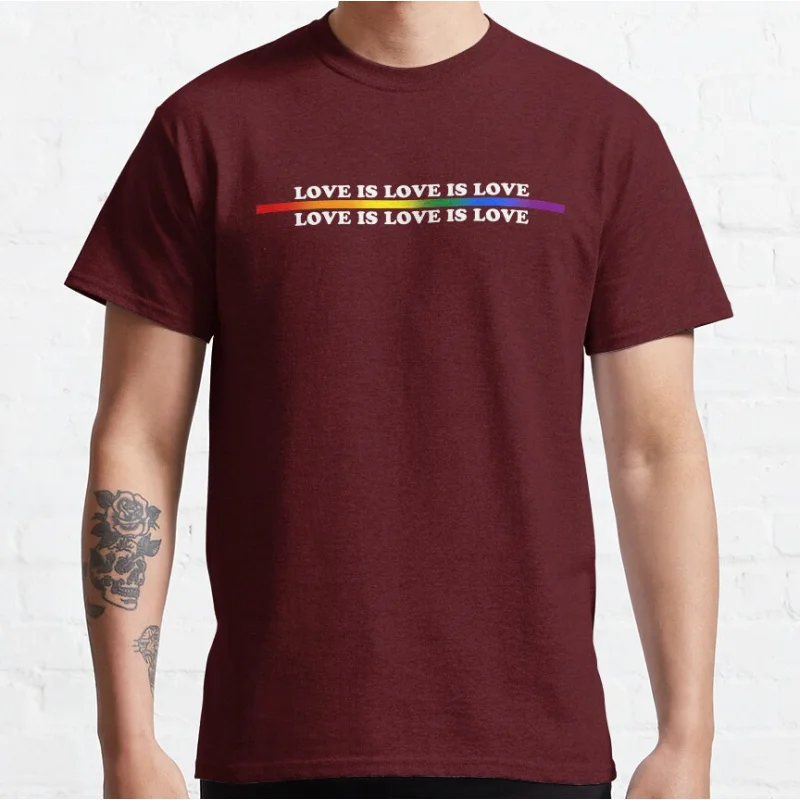 الحب هو الحب lgbtq فخر شهر هدية الملابس قصيرة الأكمام Crewneck تي شيرت للرجال حجم كبير الكبار بلايز S-6xl