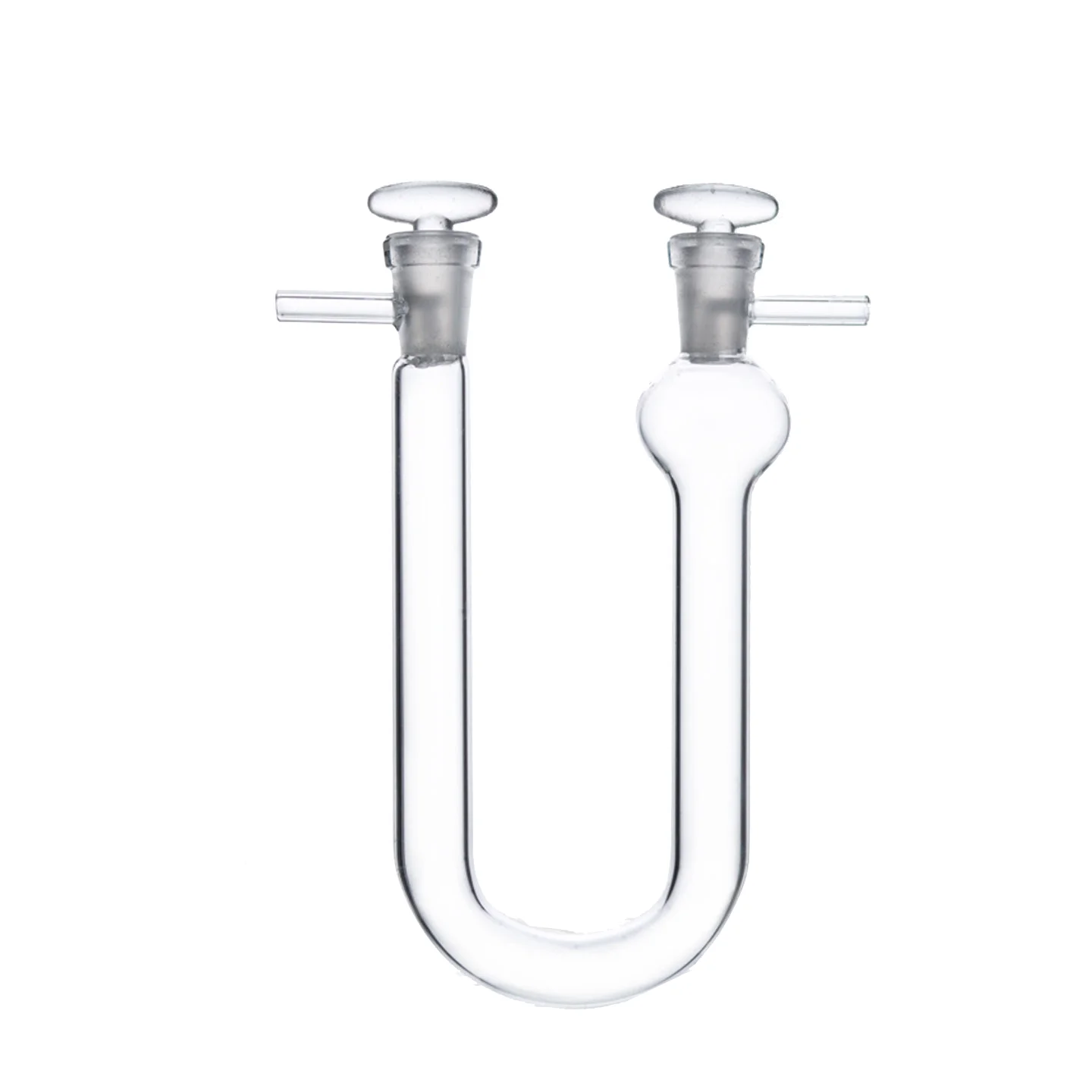 Laboratory glass drying tube with ball plug, U-shaped tube support, plug drying tube