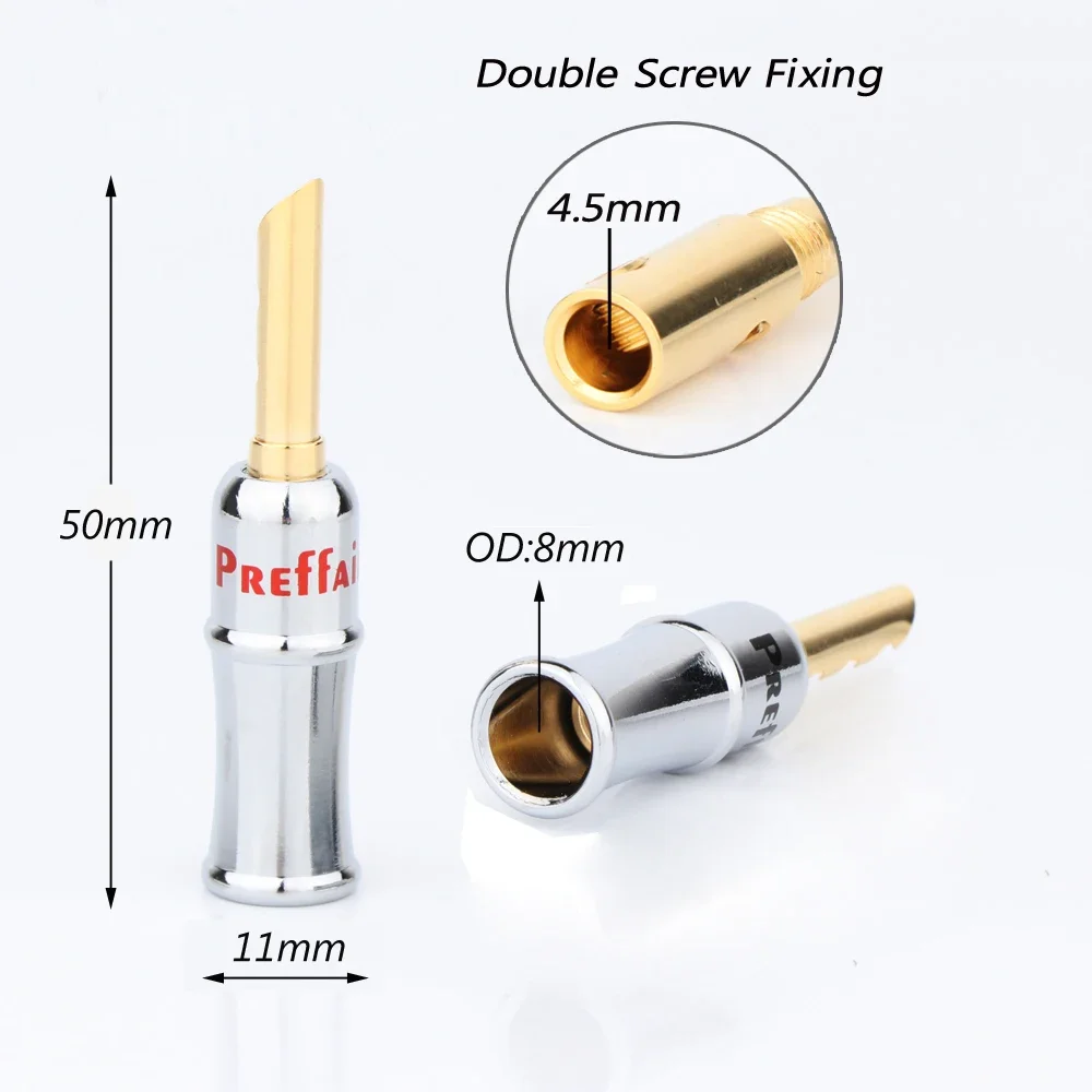 BA1451 Preffair 4 قطع 24 قيراط موصل قابس الموز المطلي بالذهب