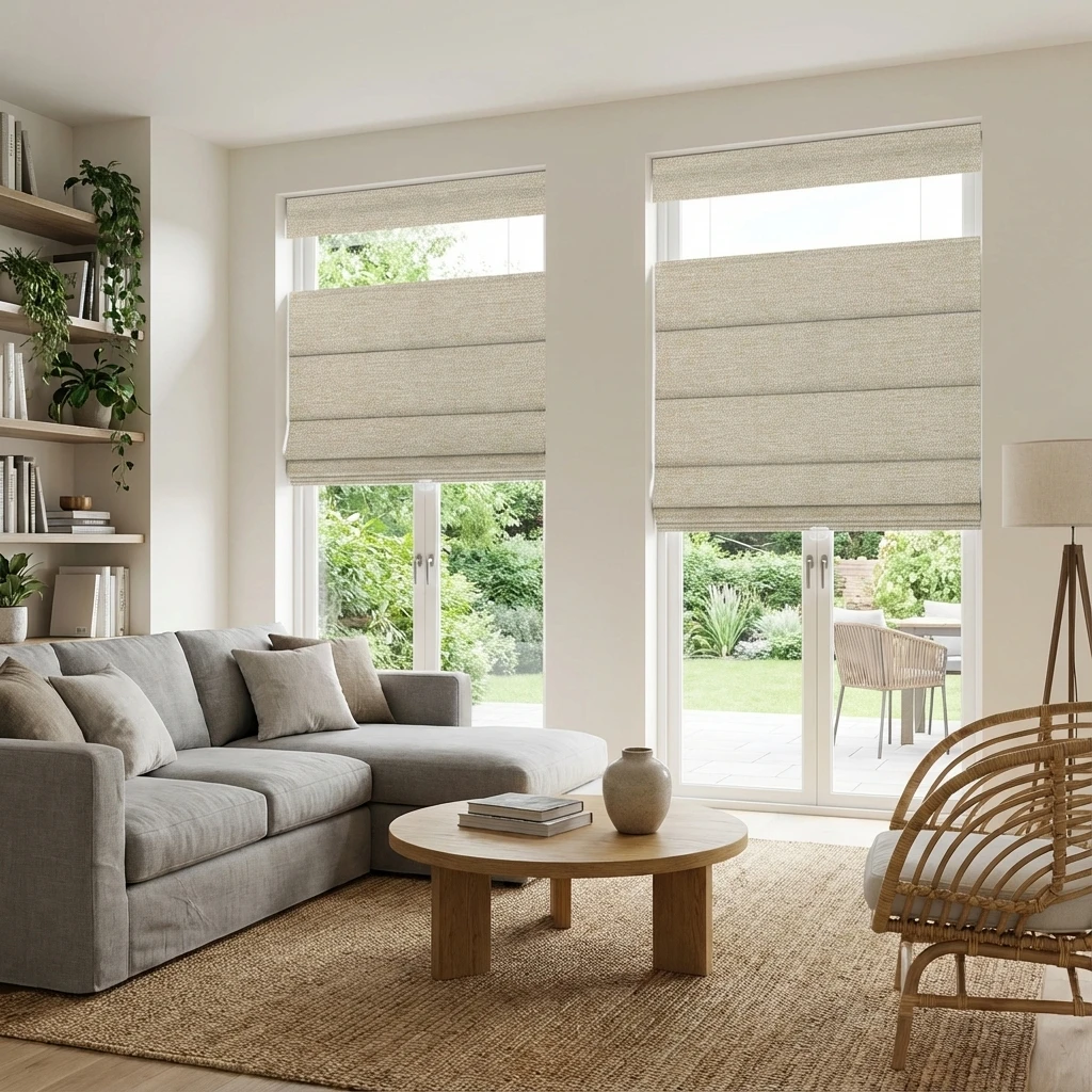 Custom Cordless Roman Shades Top-Down Bottom-Up Blackout Thermal Insulated  Roman Blinds for Windows Built-In  for Office