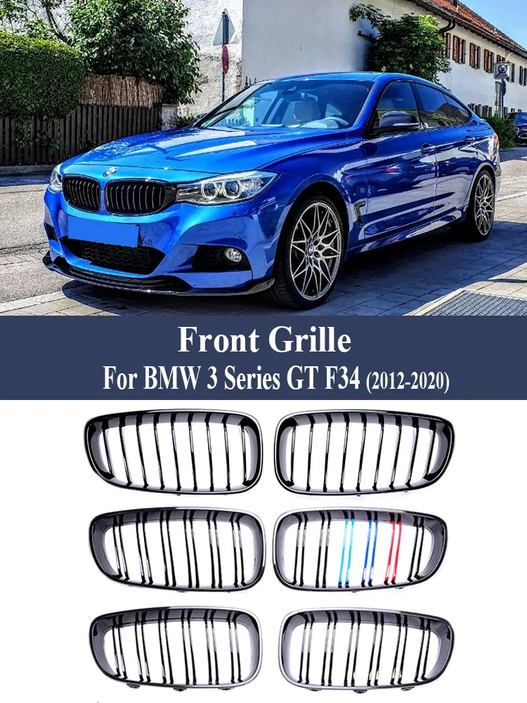 

Carbon Fiber Facelift Grille Front Upper Bumper Kindey M Styles Grills Cover For BMW 3 Series GT F34 2013-2020 320I 328I 335I