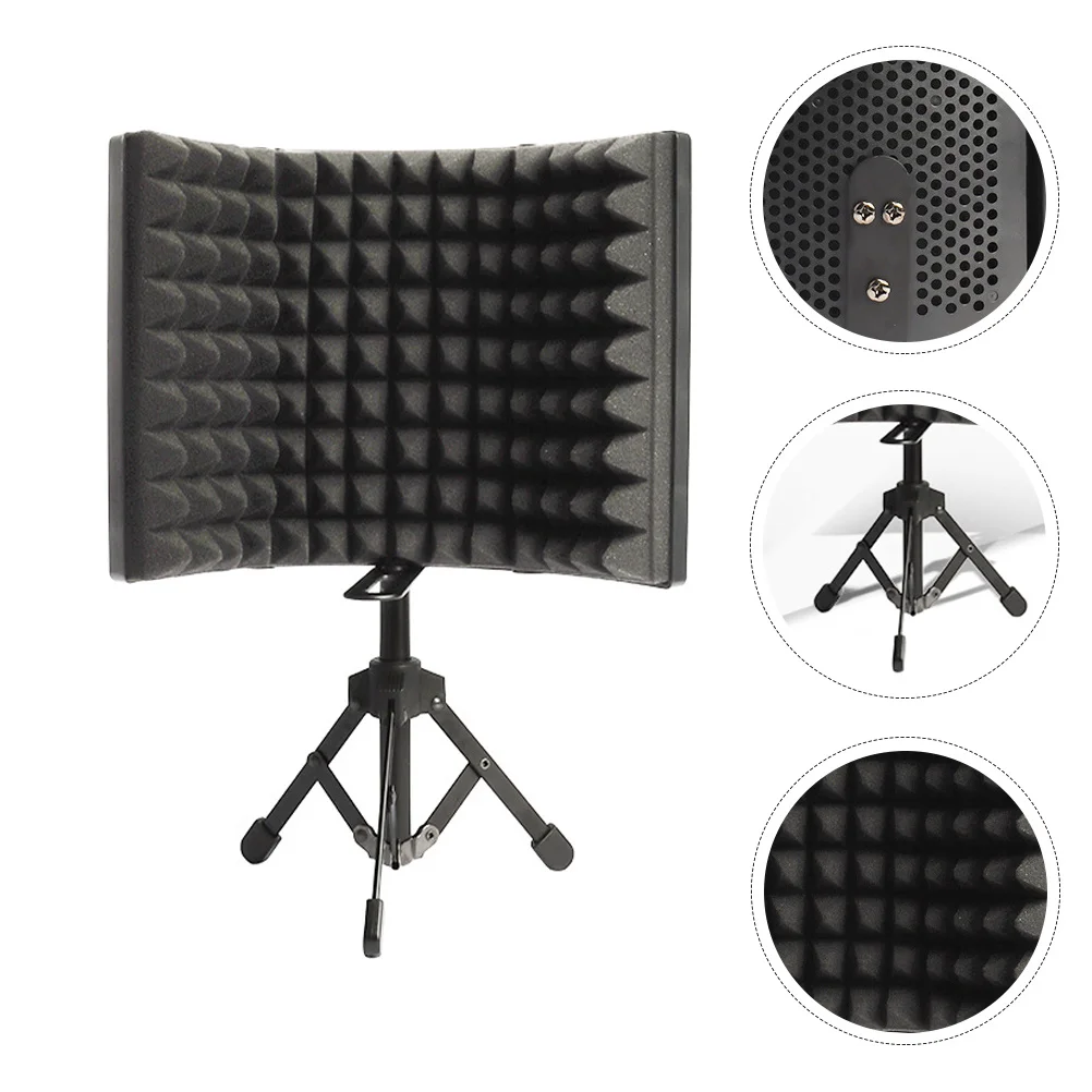 

1Set Microphone Windshield Foldable Noise Reduction Shield Adjustable Pop Filter for Recording Studio Broadcast Karaoke