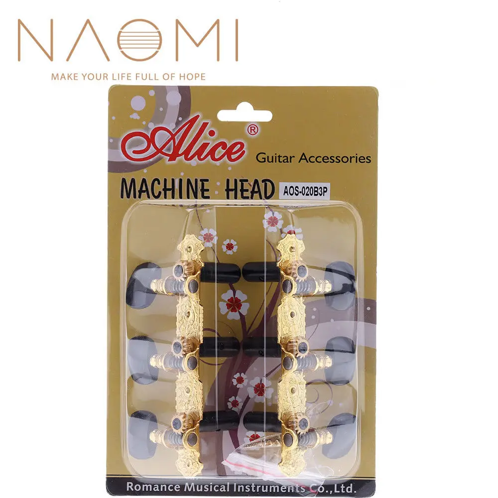 NAOMI Alice Gold-Plated Durable Guitar Machine Heads Classical Guitar AOS-020B3P SET Guitar Parts Accessories NEW