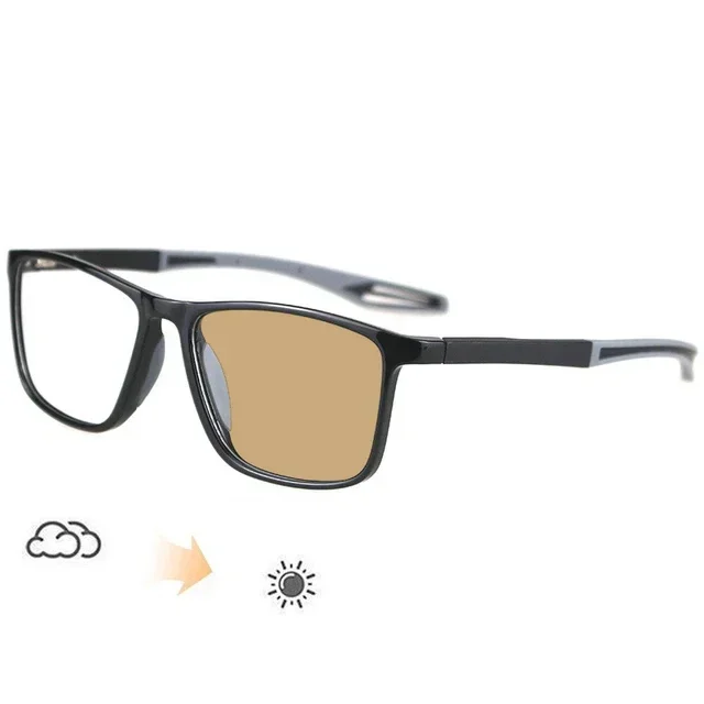 Vintage TR90 Photochrome Brille für Damen, männlich, ultraleicht, Sport, Farbwechsel, Sonnenbrille, fertige Myopie-Brille, 0 bis -4,0