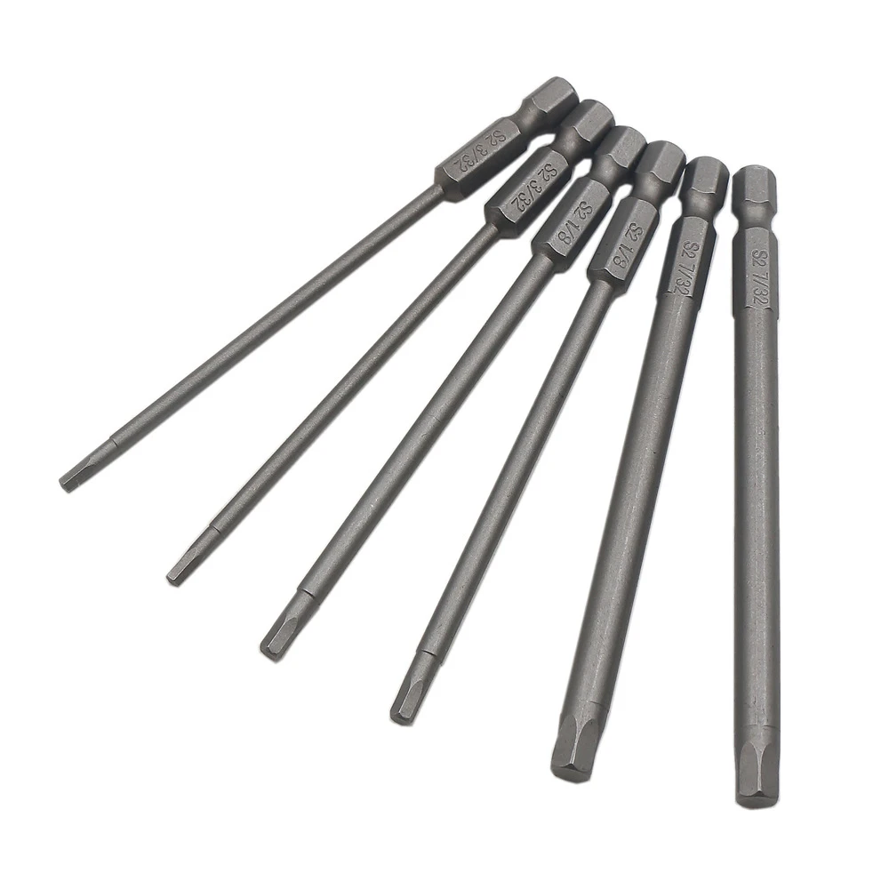 Electric Hexagonal Bit Screwdriver Socket Bit 8pcs 100mm Hex Head Allen Wrench Drill Bits Set New SAE Metric Allen Power Tool image 6