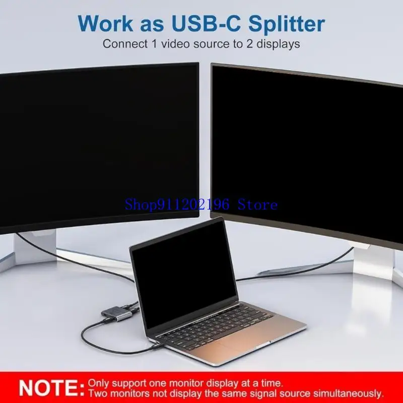 Picture 3: P82A Double Computer USB C Switcher Type C KVM Switcher With 100W Charging Support